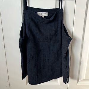 Madewell Texture & Thread Crop Top XXS Navy Blue